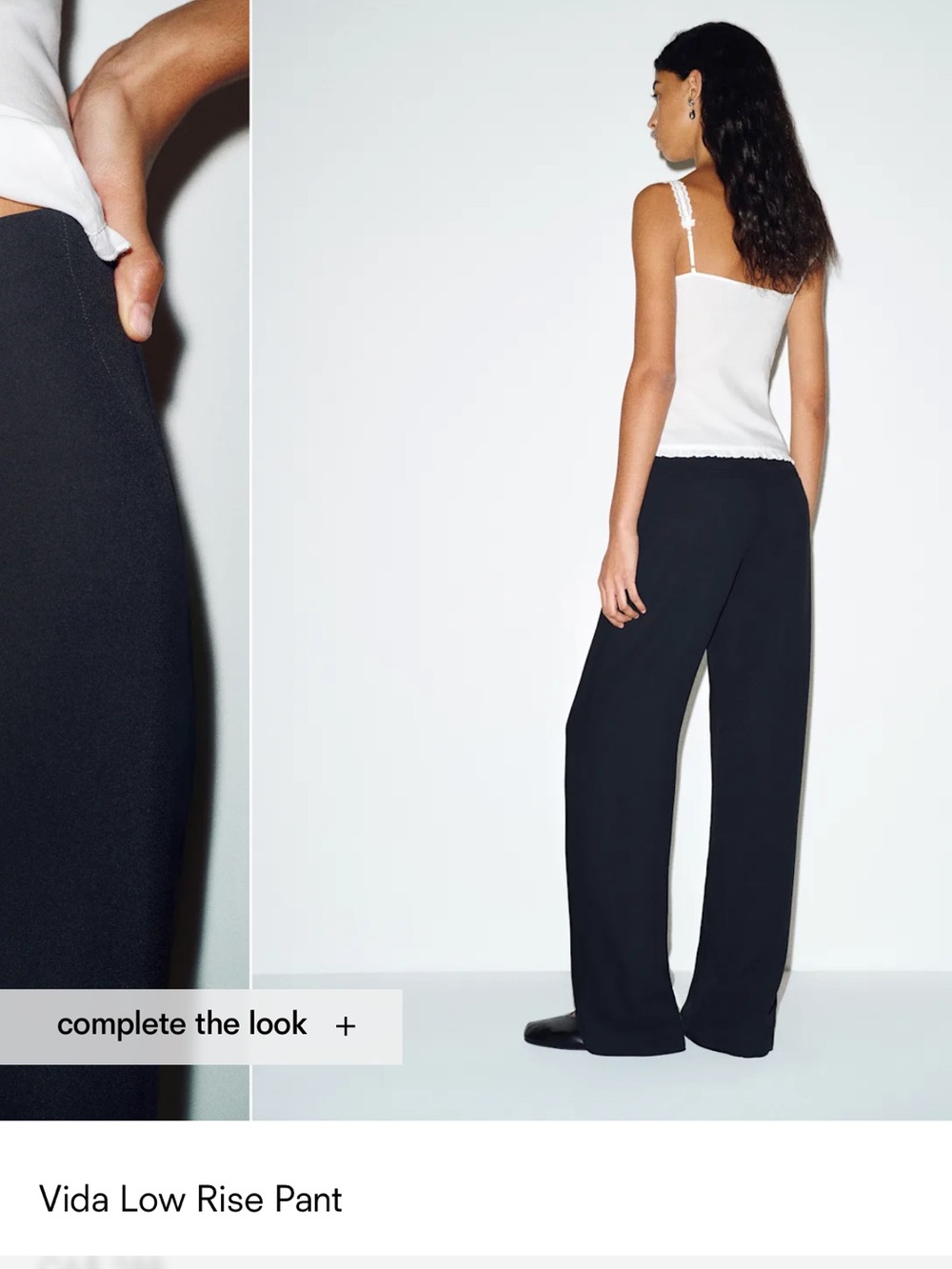 Reformation Vida Low Rise Pant - Pitch Black